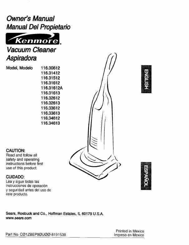 Kenmore Vacuum Cleaner 116_30612-page_pdf